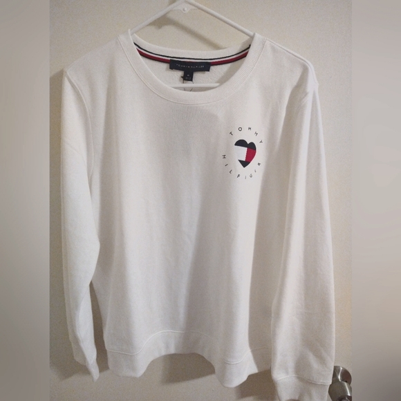 Tommy Hilfiger Womens Heart Logo Comfy Sweatshirt M - Picture 1 of 2